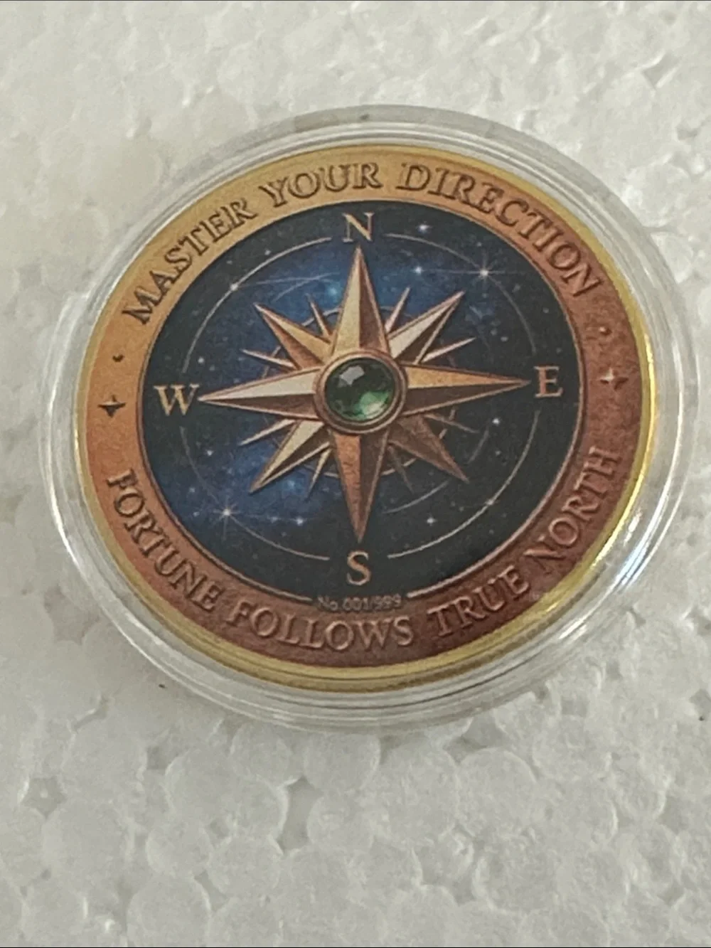 Collectible Nautical Coin - Green & Gold Ship Design